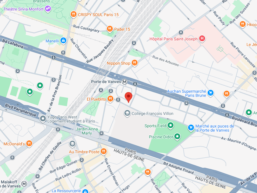 Plan d'accès au cabinet de psychologie - 10-12 Rue Wilfrid Laurier, Paris 14e